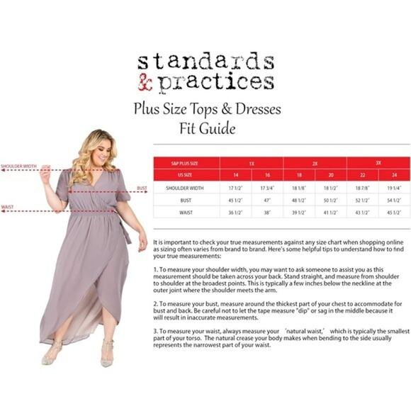 STANDARDS & PRACTICES NWT $88 Slate Blue Wrap Dress Size 1X - Picture 12 of 12